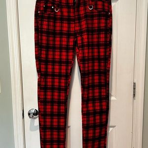 Goth/grunge/punk plaid skinny pants